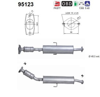 AS Katalysator 95123 für TOYOTA AURIS ZRE151_ ZRE151R