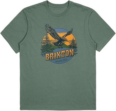 BRIXTON Men's S/S T-Shirt RIDGEWOOD TAILORED - Laurel wreath  - Size MED  NWT