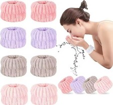 Fashion 8Pc Wash Face and Wrist Band Absorb Water Sweat Wiping Bracelet