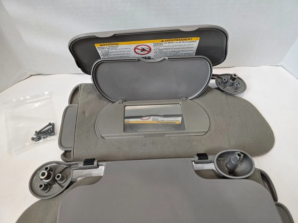 2000-05 Buick Lesabre левая правая пара солнцезащитных козырьков серый без подсветки OEM A136 - Изображение 3 из 4