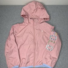 Polo Ralph Lauren Pink Logo Hooded Full Zip Jacket Girls 5 Windbreaker Coat