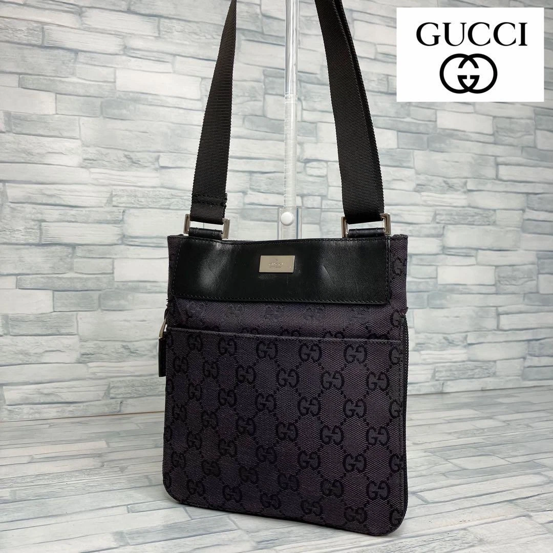 Sac à bandoulière Gucci motif Gg #140 toile bordure cuir sac à main créateur
