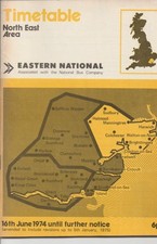 EASTERN NATIONAL BUS TIMETABLE BOOK NORTH EAST JUN 1974
