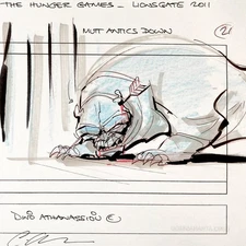 The Hunger Games Original Storyboard Art Signed by Dino Athanassiou (2012)