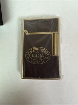 La Gloria Cubana de E.P.C. Serie R Cigarette Lighter Black Gold NIB Never Used