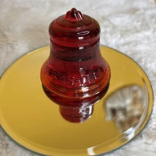 VINTAGE BELL SYSTEM TELEPHONE PIONEERS OF AMERICA RED ORANGE GLASS Danvers, MA