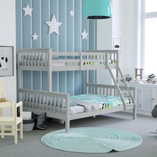 Wooden Bunk Beds Detachable Triple Sleeper High Sleeper Ladder Kids 
