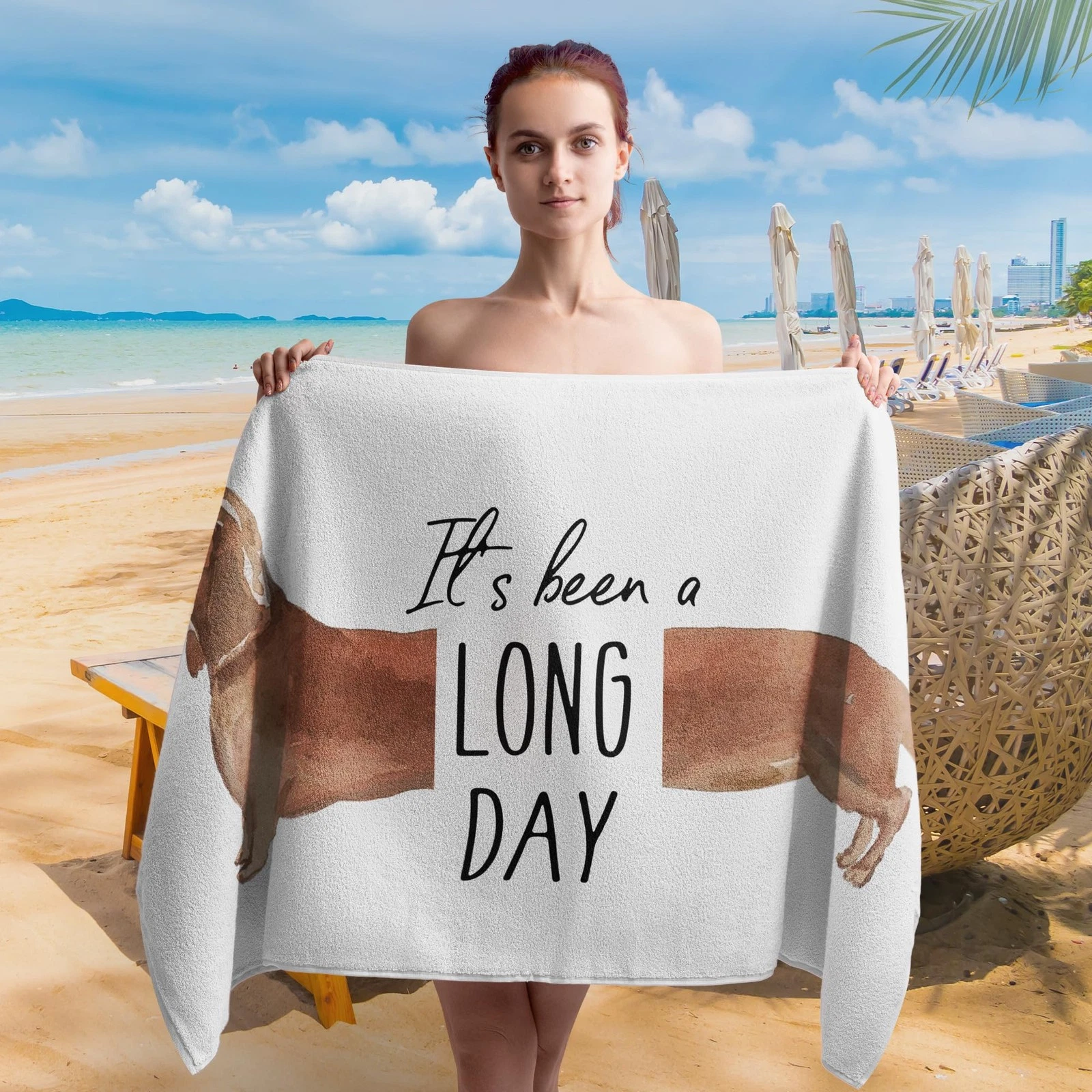 WAITPI Funny Dachshund Dog Beach Towel Gifts for Dog Lovers Owner, Cute It's ...