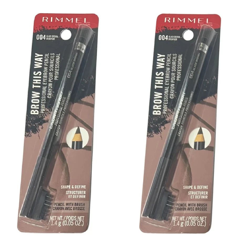 Pack of 2 Rimmel London Professional Eyebrow Pencil, Black Brown 004 - Image 2 of 4