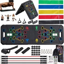 Portable Push Up Board Gym Kit 25in1, Foldable Push Up Station Exercise Boa...