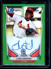 2014 Bowman Chrome Luke Weaver 1st Autograph Green /99 Cardinals