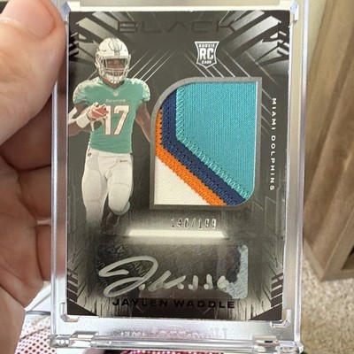 Panini 2021 Black Rookie Patch Autographs Jaylen Waddle Dolphins #213 /199