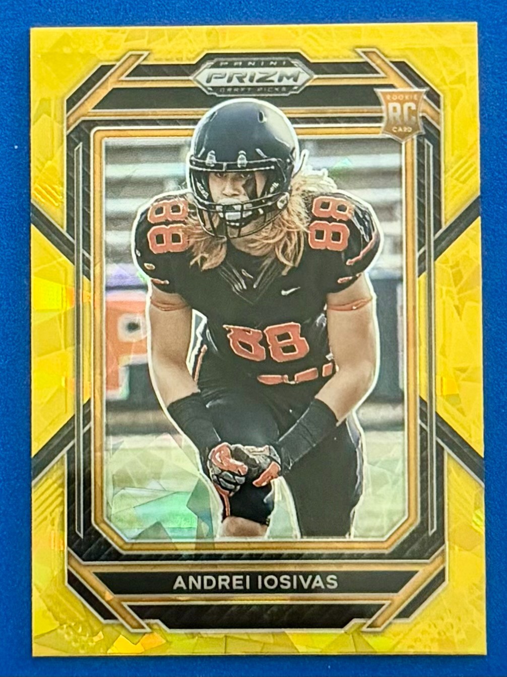 2023 Panini Prizm Draft Picks - Andrei Iosivas #196 Gold Cracked Ice