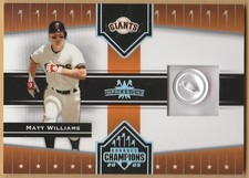 2005 DONRUSS CHAMPIONS MATT WILLIAMS UNIFORM BUTTON BASEBALL CARD #71 S/N 2/4