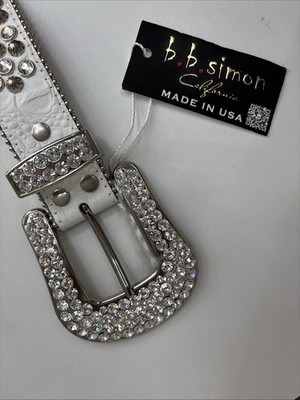 BB Simon Belt 2617 Lavasan White/Clear 100% Authentic Size 36 | eBay