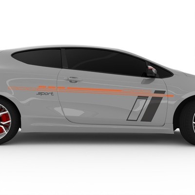 Sport Design Seitenstreifen | 210 cm | Auto Aufkleber | Racing Styling | N6B25EV
