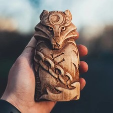 Fenrir Wolf Statue aus Harz – Norse Viking Deko, Ideal für Rituale & Feiern