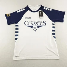 NWT CAPELLI SPORT Jersey Youth Medium 10-12 White Blue #17 Jersey