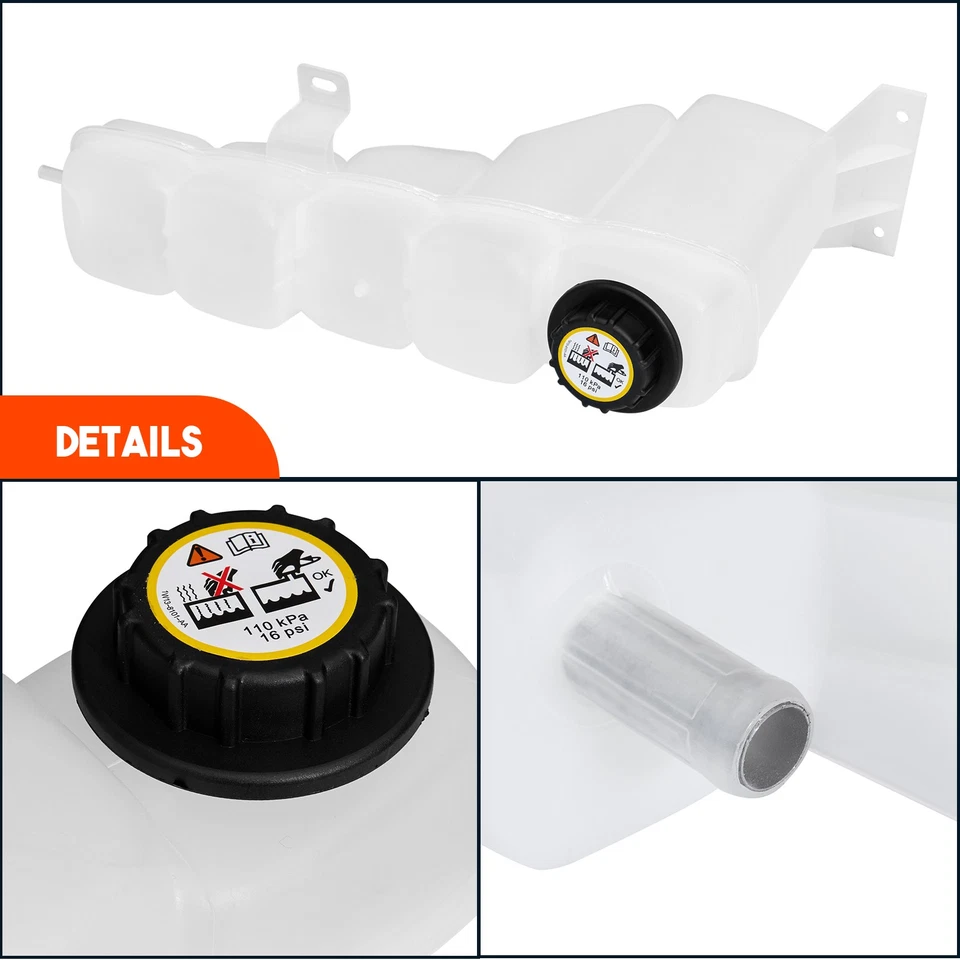 Radiator Coolant Overflow Tank With Cap For 99-04 Ford F-350 F-250 Super Duty Foto 2 de 4
