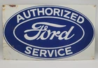 Vintage Ford Authorized Service Station Porcelain Enameled Metal Sign