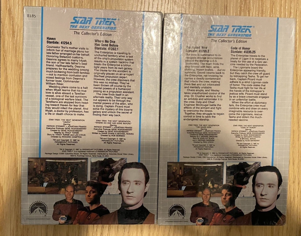 NEW/ SEALED, 1991-(2) STAR TREK , THE NEXT GENERATION , VHS TAPES, COLLECTORS ED - Image 3 of 4