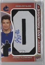 2023 Upper Deck SP Game Used Signing Day Marks Update /35 Andrei Kuzmenko Auto