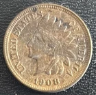 1908 Indian Head Cent Red Some Toning UNC-You Grade