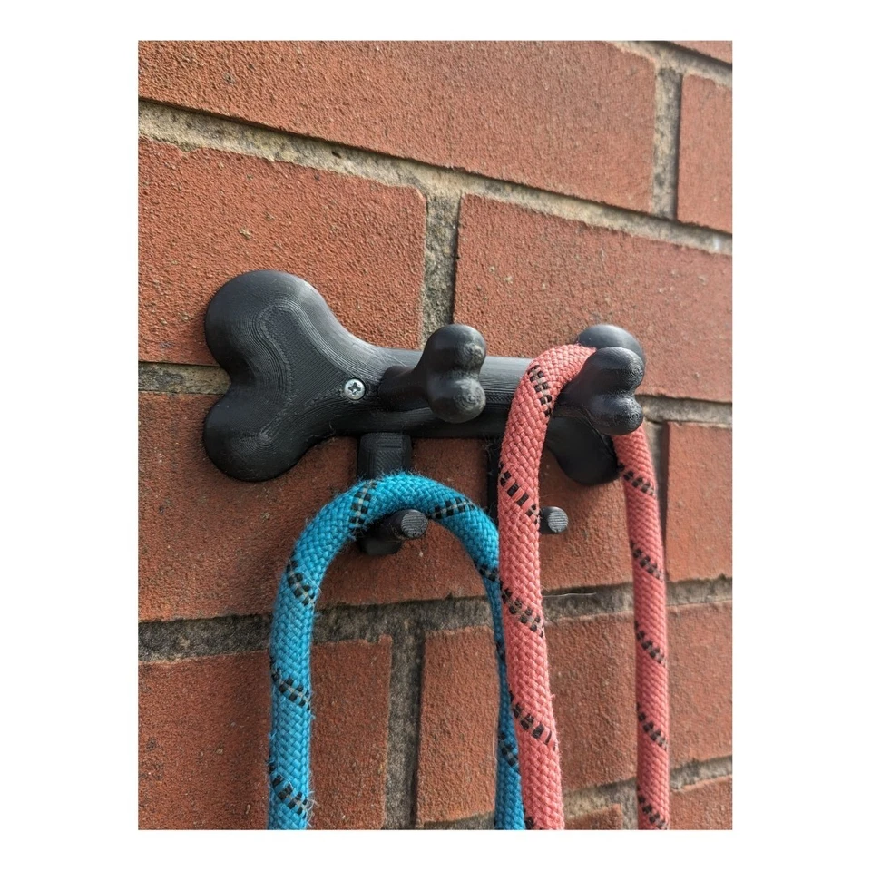 Dog Lead Hook Wall Mount - Bone Shaped Hanger 10cm Durable Storage - Image 2 of 4