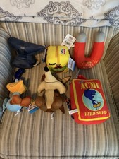Set Of 6 Looney Tunes Plush NWT ACME Road Runner Wile E Coyote Anvil Magnet