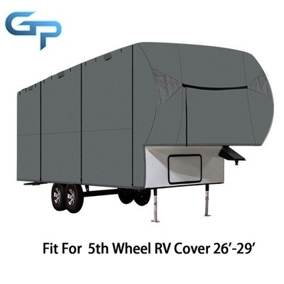 4-Ply Waterproof 5TH Wheel RV Cover 26'-29' FT Motorhome Camper Storage Anti-UV