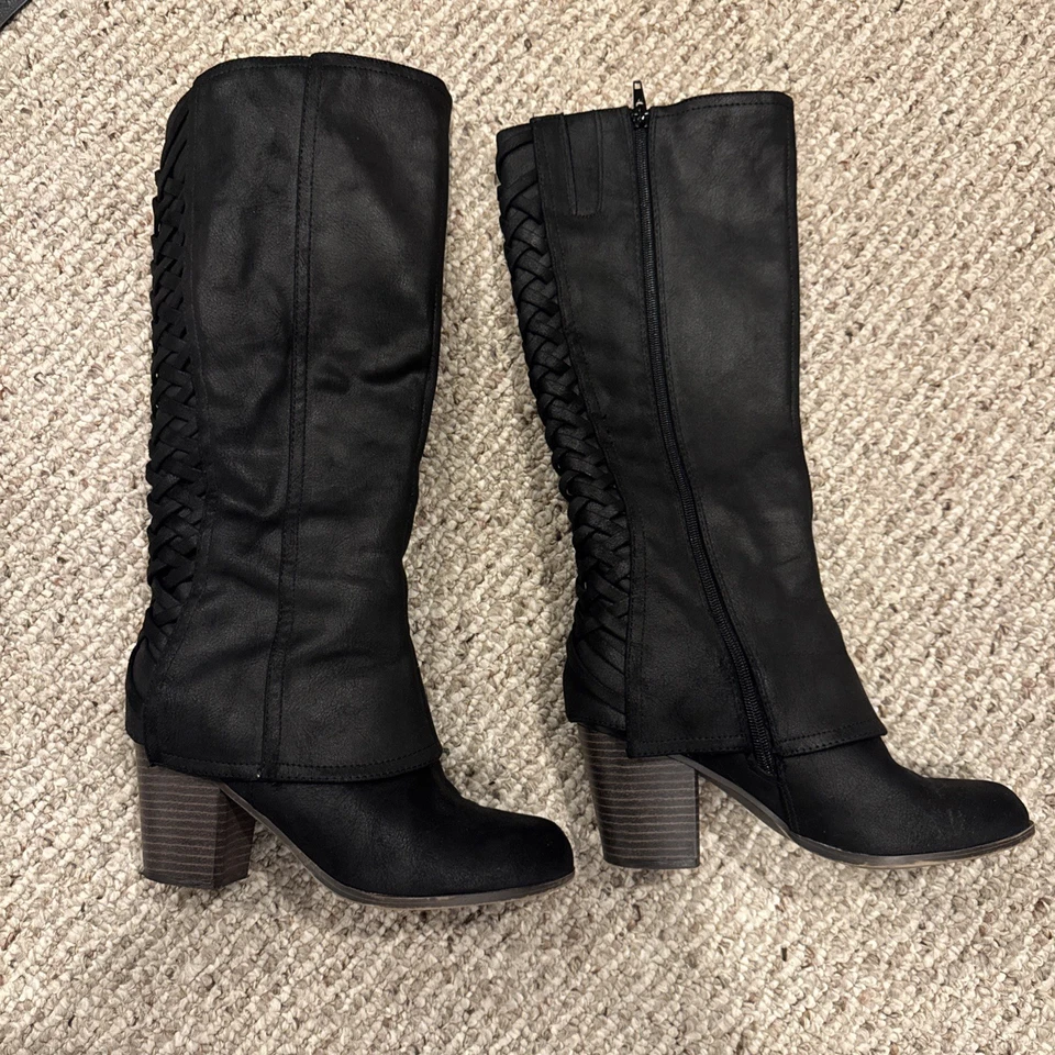 Fergalicious Women's Knee High Boots Tall, Side Zip Black Size 6.5M - Image 2 of 4