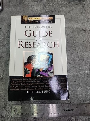 The Facts On File Guide To Research (Writers Library) Lenburg, Jeff - Paperback