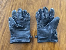 US Military USGI Black Leather Men Women Light Duty Work Gloves - Size 3