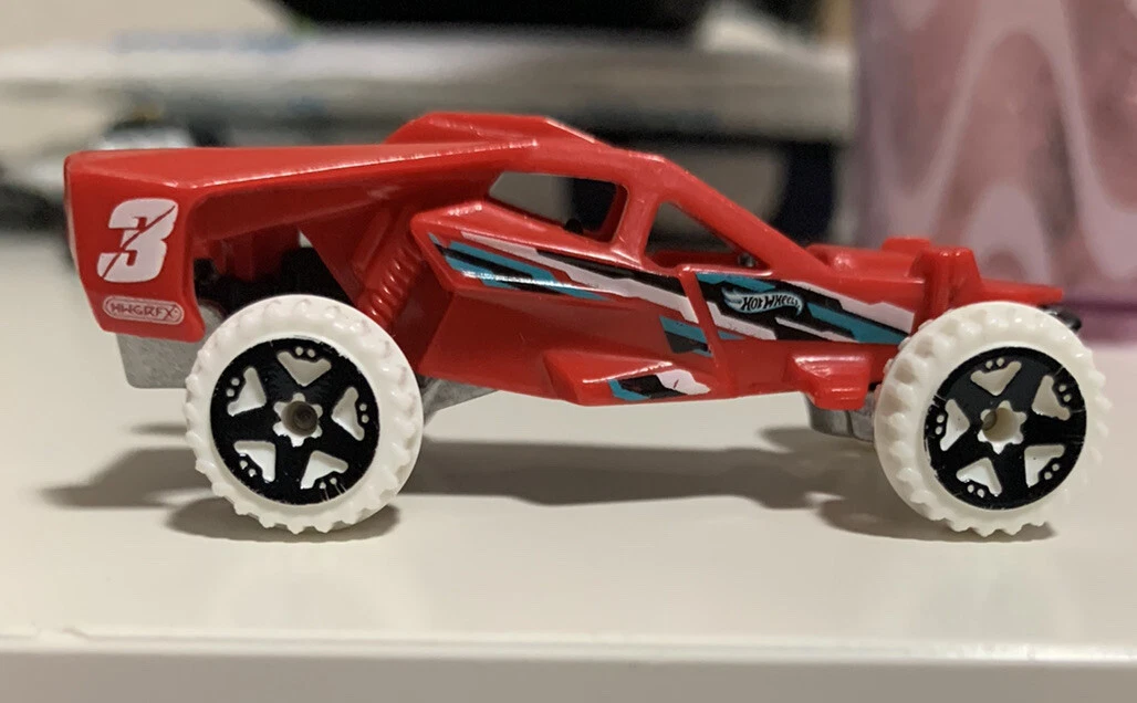 2013 Hot Wheels Red Race Car BHR33 Die Cast White Tires Good Used Condition