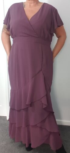 Coast Plus Size Ruffle Hem Tiered Maxi Dress, size UK 22/24 - Picture 4 of 10