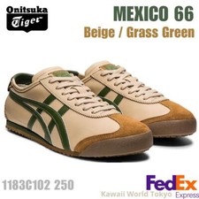 Onitsuka Tiger MEXICO 66 BEIGE / GRASS GREEN 1183C102 250 UNISEX New 