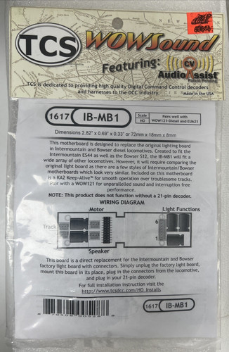 TCS 1617 ~ WOWSOUND ~ PLACA BASE IB-MB1 ~ INTERMOUNTAIN & BOWSER ~ MANTENER VIVO | Zustand: New