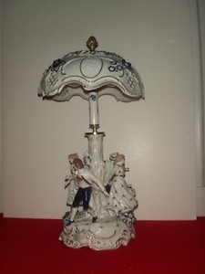  Dresden Cobalt Lithophane Lamp  