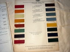 1934 Chevrolet Color Chip Sheet Brochure Dupont Paint