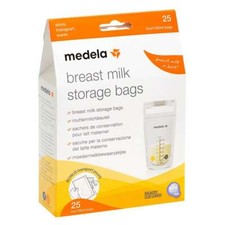 Medela 180ml Breast Milk Storage Bags BPA Free  Transport Pouch - 25 Pack