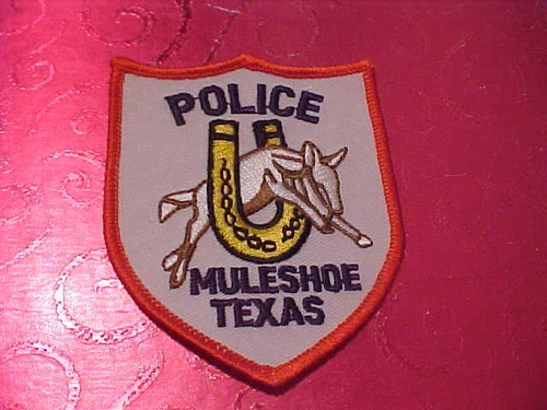 MULESHOE TEXAS POLICE PATCH SHOULDER SIZE UNUSED TYPE 1
