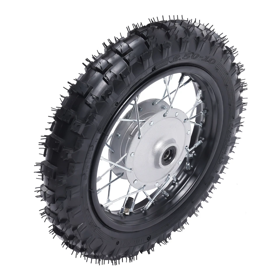 2.50-10 Front Rear Tire Rim Wheel Drum Brake Pit Bike For Honda CRF50 XR50 Foto 4 de 4