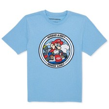 Mad Engine Nintendo Mario Kart Boy's Light Blue Graphic Print T-Shirt - NWT