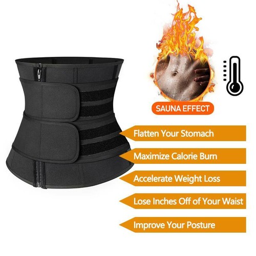 Abdomen Fat Burner Tummy Control Body Shaper Waist Trainer Sauna Sweat Belt Band - Picture 5 of 24