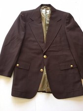 PHILIPPE VENET Brown 2 Piece Men's Suit Jacket Vest Gold Vintage 70s 3/4 Sleeves