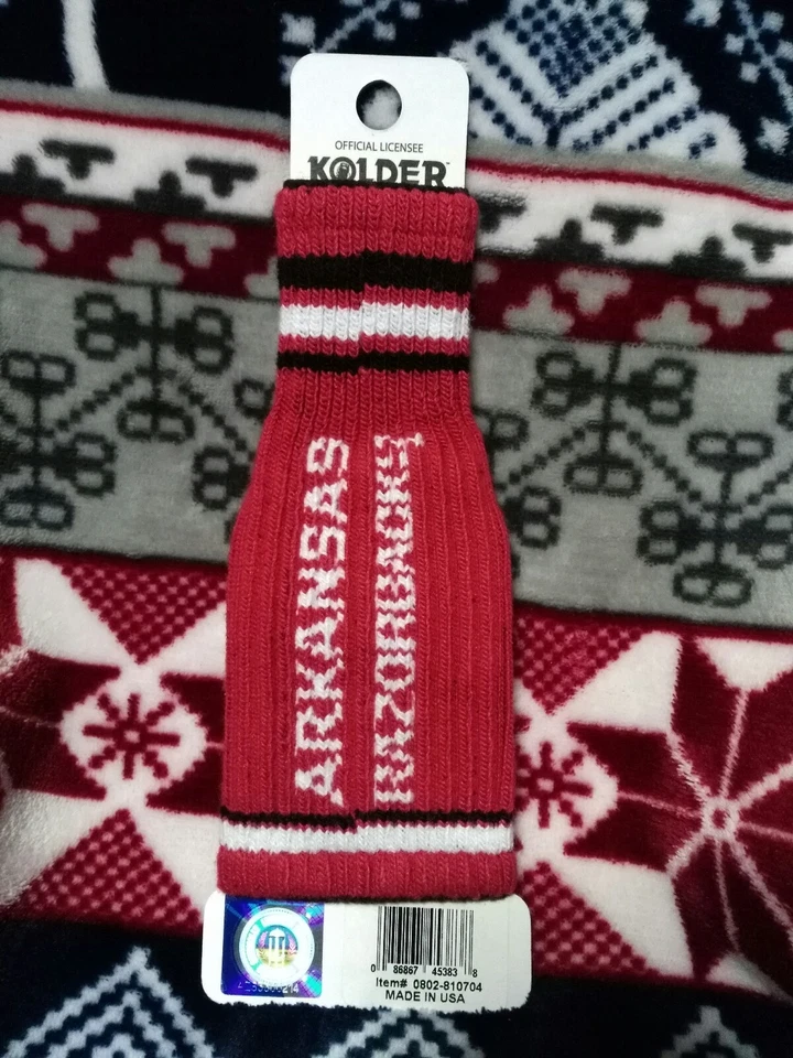 Botella Arkansas Razorback College Kolder Krazy Kover Koozie EE. UU. NUEVA Talla Única Roja Foto 2 de 2