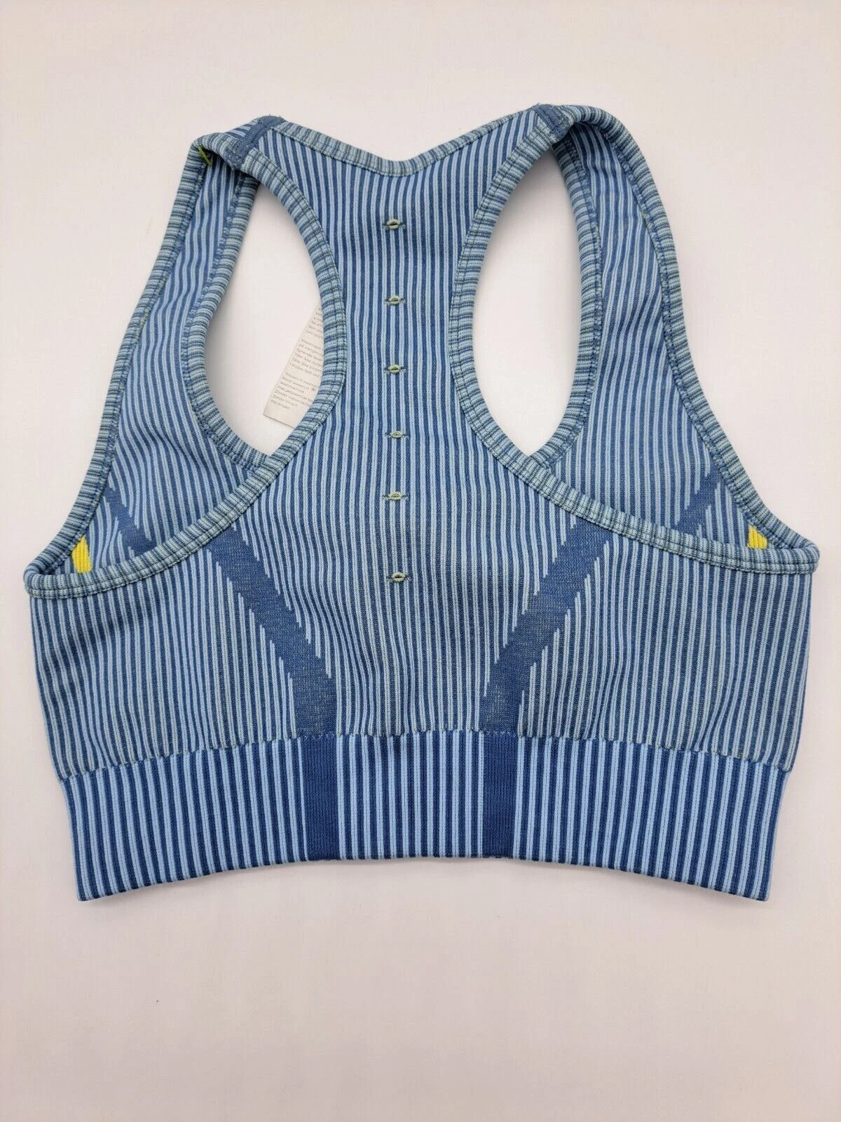 fabletics yellow stripe sports active tank-bra