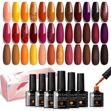 Gel Nail Polish Set, UR SUGAR - 21 Pc, 18 COLORS, Base, Glossy & Matte Top Coat