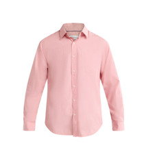 Free Assembly Mens Cotton Poplin Shirt Long Sleeves Pink Size S NWT