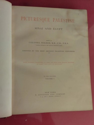 1883 PICTURESQUE PALESTINE Sinai Egypt Vol. I Gold Folio Antique Book Vintage - Picture 7 of 22